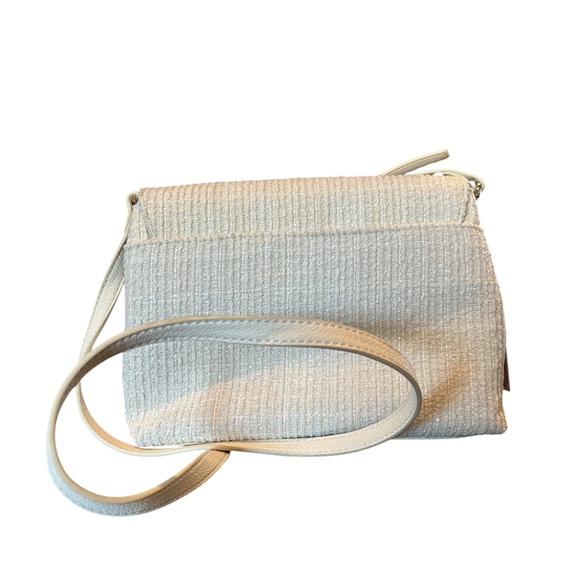 LC Lauren Conrad Cream Woven Crossbody Bag with Tassels - Picture 2 of 4